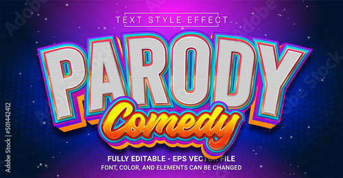 Parody Comedy Text Style Effect. Editable Graphic Text Template.