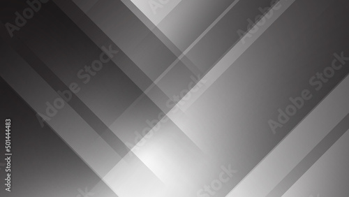 Abstract black and white geometric light triangle line shape with futuristic concept presentation background