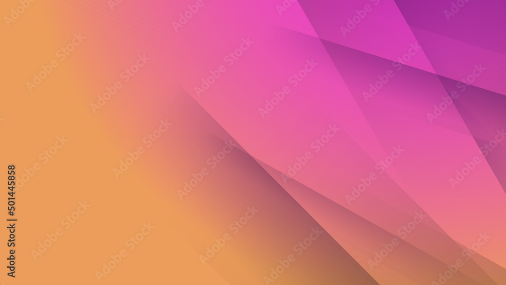 Abstract pink yellow orange geometric light triangle line shape with futuristic concept presentation background