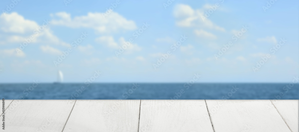 Beautiful seascape with vessel on summer day