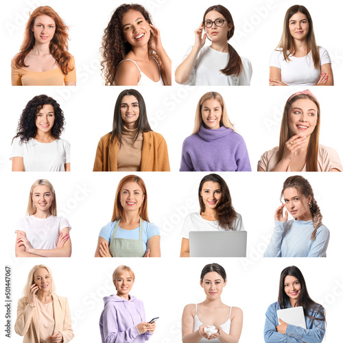 Set of many pretty women is...