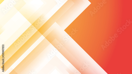 Abstract white orange geometric light triangle line shape with futuristic concept presentation background