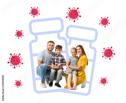 Healthy family, drawn ampul...