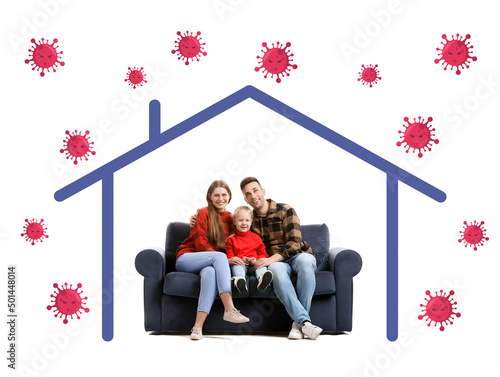 Healthy family, drawn house...