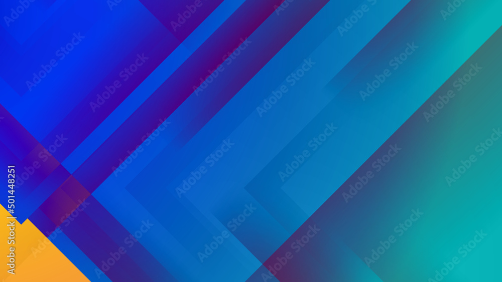 Fototapeta premium Abstract orange blue geometric light triangle line shape with futuristic concept presentation background