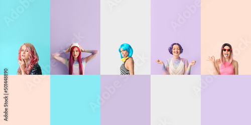 Set of beautiful women with...