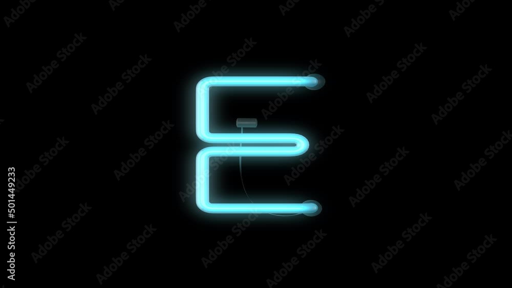 Letter E neon sign Letter E neon sign