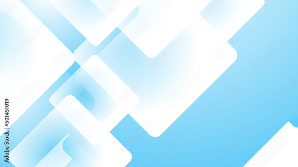 Obraz premium Minimal geometric blue white square light technology background abstract design. Vector illustration abstract graphic design banner pattern presentation background web template.