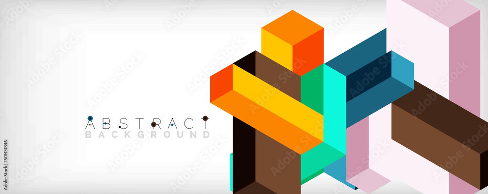 Abstract background. 3d cubes, cubic elements and blocks. Techno or business concept for wallpaper, banner, background, landing page Abstract background. 3d cubes, cubic elements and blocks. Techno or business concept for wallpaper, banner, background, landing page