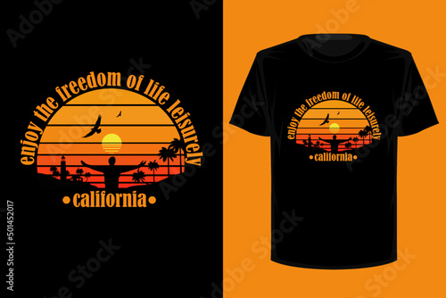 California retro vintage t shirt design
