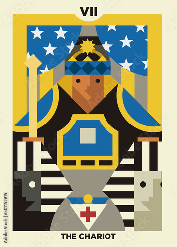 minimalist tarot card 7 the chariot