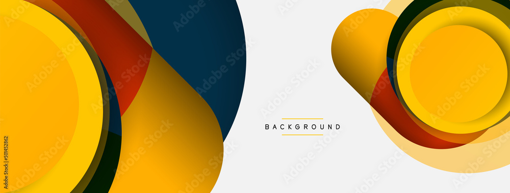 Creative geometric wallpaper. Minimal abstract background. Circles composition vector illustration for wallpaper banner background or landing page Creative geometric wallpaper. Minimal abstract background. Circles composition vector illustration for wallpaper banner background or landing page