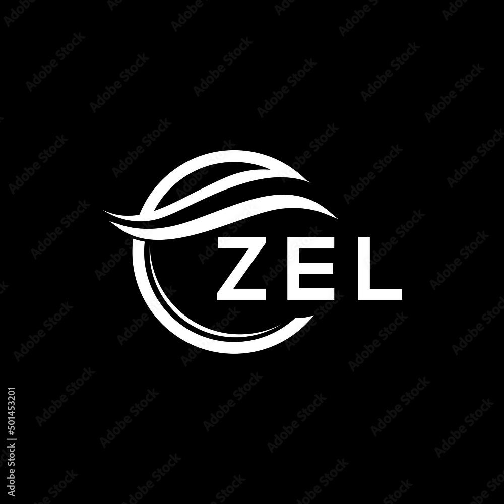 ZEL letter logo design on black background. ZEL  creative initials letter logo concept. ZEL letter design.
 - obrazy, fototapety, plakaty 