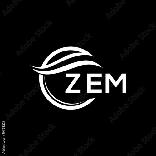 ZEM letter logo design on black background. ZEM  creative initials letter logo concept. ZEM letter design.
 photo