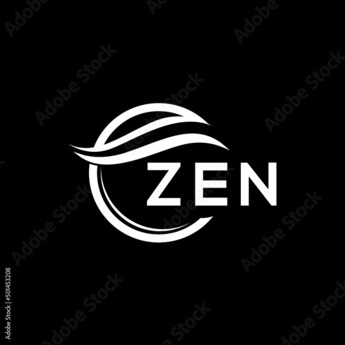 ZEN letter logo design on black background. ZEN  creative initials letter logo concept. ZEN letter design.
