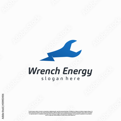 fast mechanic logo  wrench electric logo  mechanic energy logo design modern concept