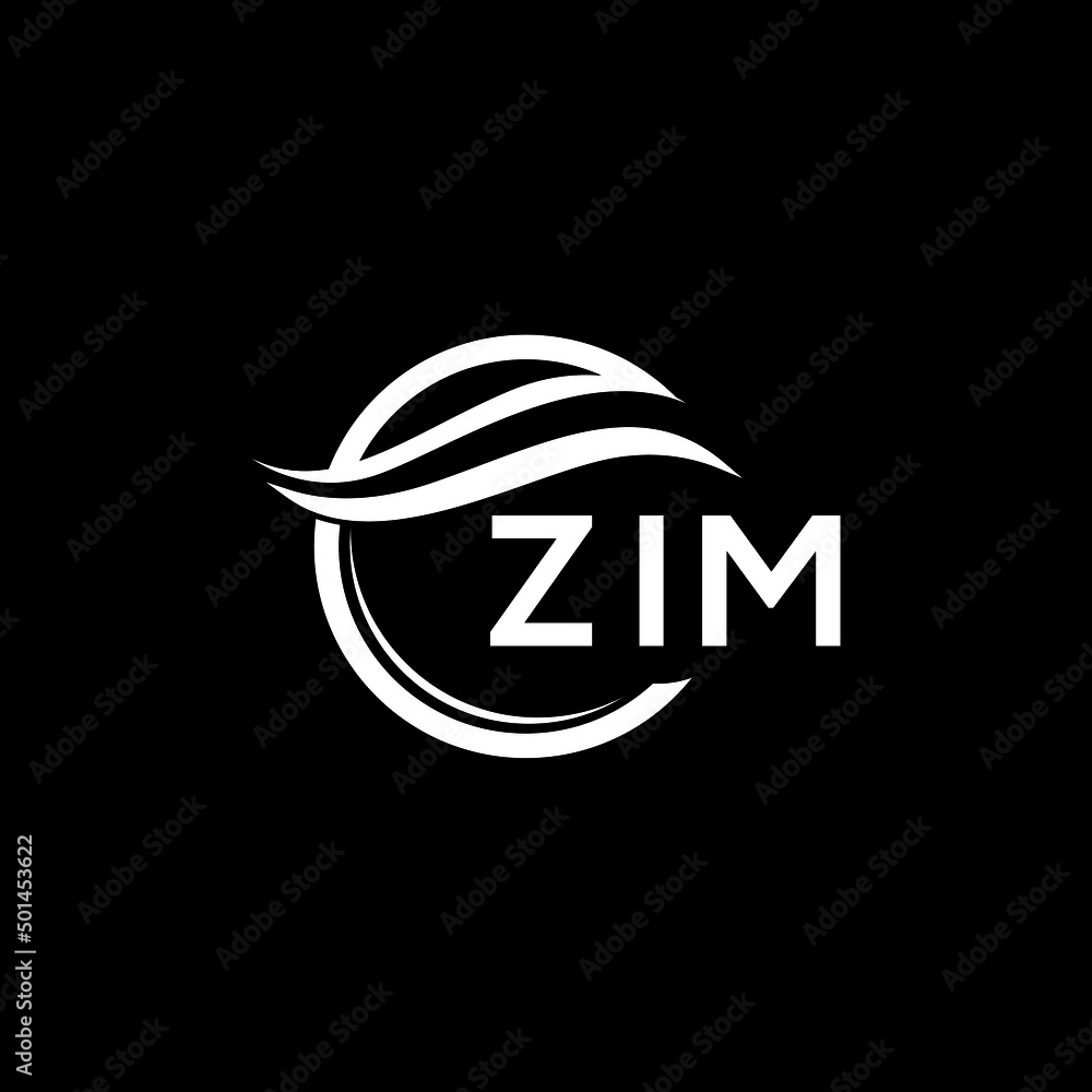 ZIM letter logo design on black background. ZIM  creative initials letter logo concept. ZIM letter design.
 - obrazy, fototapety, plakaty 