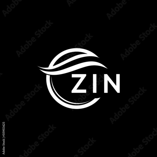 ZIN letter logo design on black background. ZIN   creative initials letter logo concept. ZIN letter design.
 photo