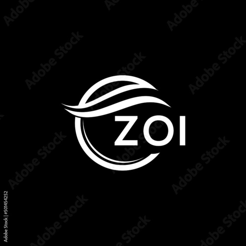 ZOI letter logo design on black background. ZOI  creative initials letter logo concept. ZOI letter design.
 photo