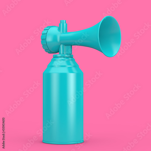 Blue Air Horn with Free Space For Your Design in Duotone Style. 3d Rendering photo