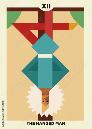 minimalist tarot card 12 hanged man