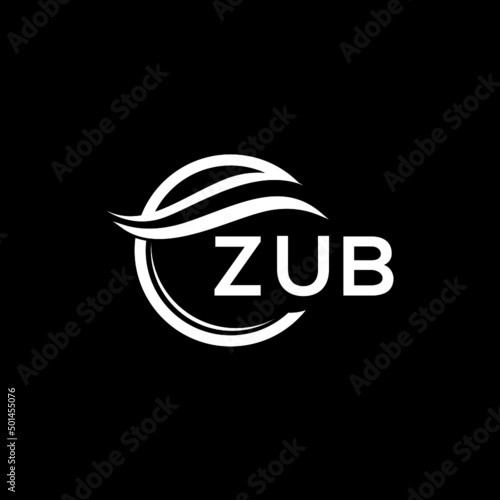 ZUB letter logo design on black background. ZUB  creative initials letter logo concept. ZUB letter design.