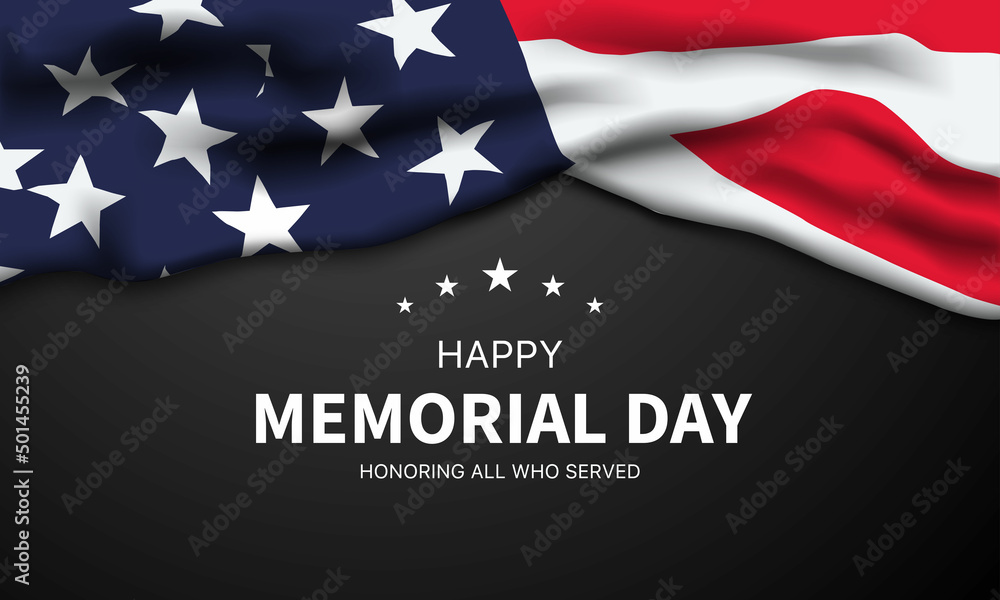 Memorial Day - honoring all who served with USA flag, Vector illustration.