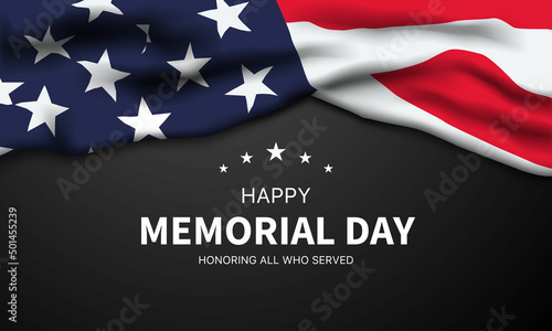 Memorial Day - honoring all who served with USA flag, Vector illustration.