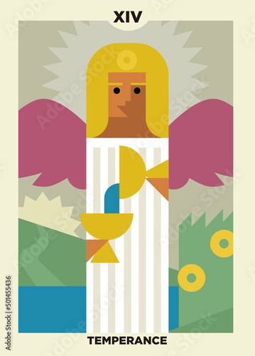 minimalist tarot card 14 temperance