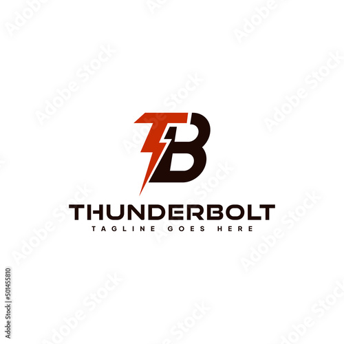 Simple TB Letter Logo , Thunderbolt Logo Vector.