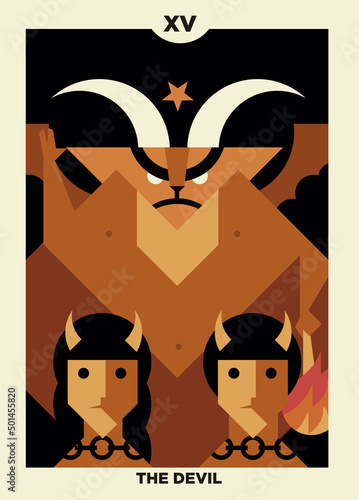 minimalist tarot card 15 the devil