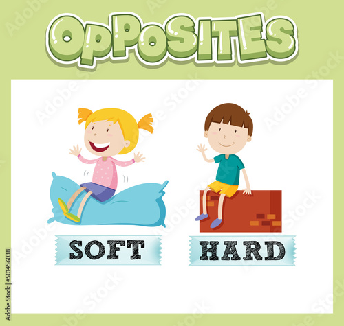 Opposite English words with soft and hard
