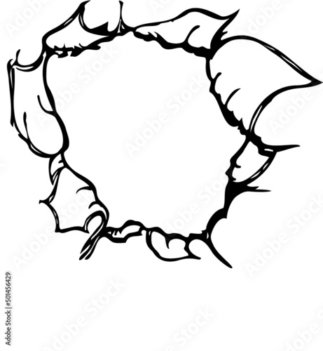 illustration of torn paper hole
