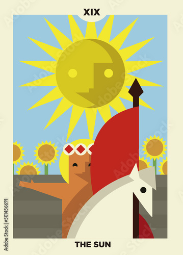 minimalist tarot card 19 the sun