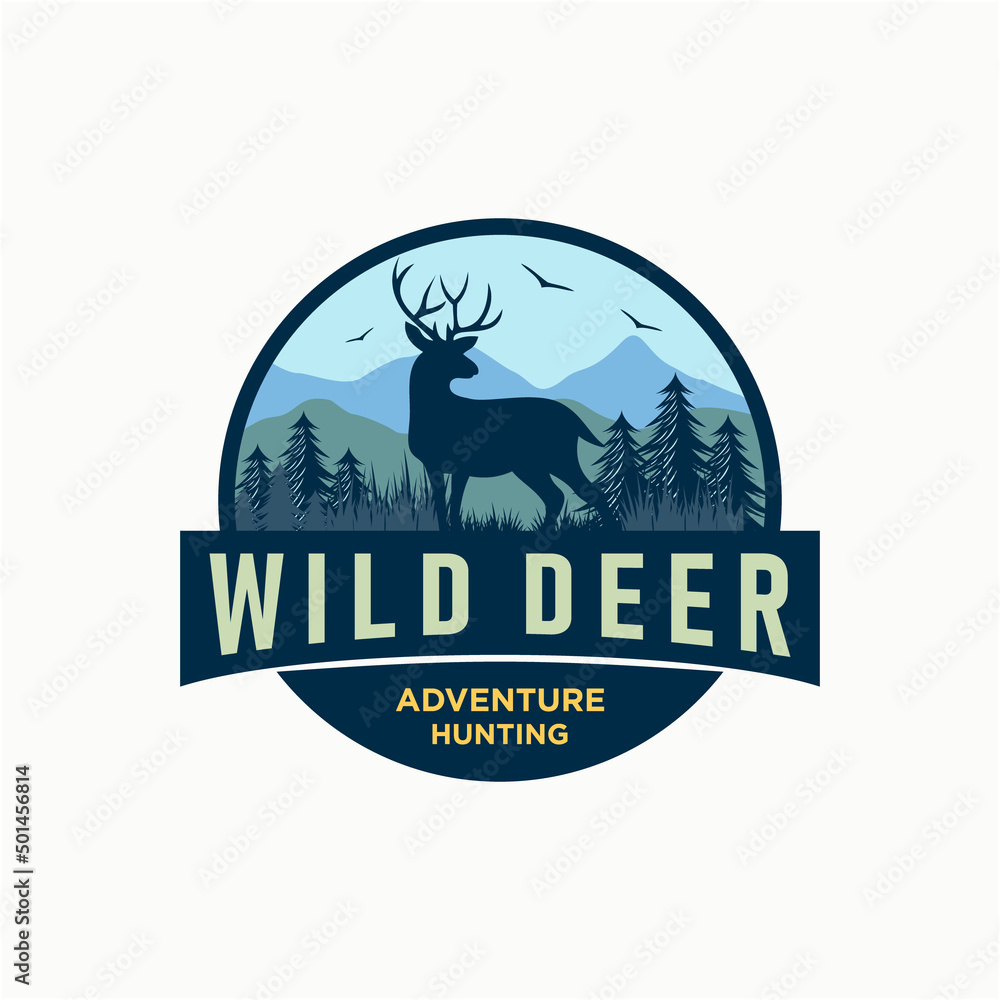 Deer Hunting Logo Vector