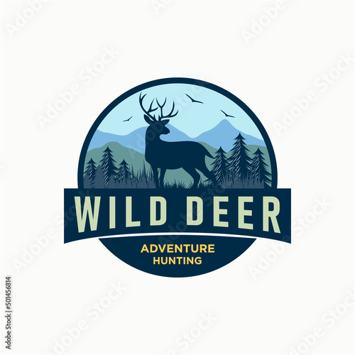 Deer Hunting Logo Vector