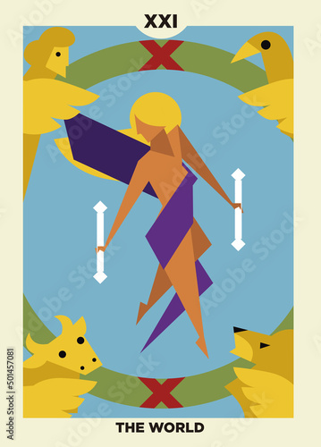 minimalist tarot card 21 the world