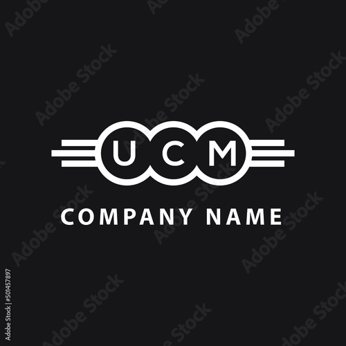 UCM letter logo design on black background. UCM  creative initials letter logo concept. UCM letter design.
 photo