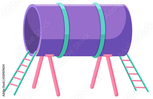 Playground tunnel on white background