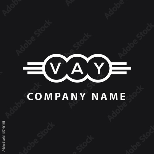 VAY letter logo design on black background. VAY  creative initials letter logo concept. VAY letter design.
 photo