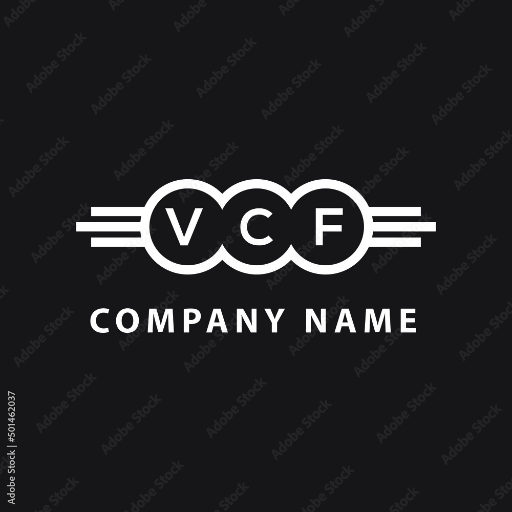 VCF letter logo design on black background. VCF creative initials