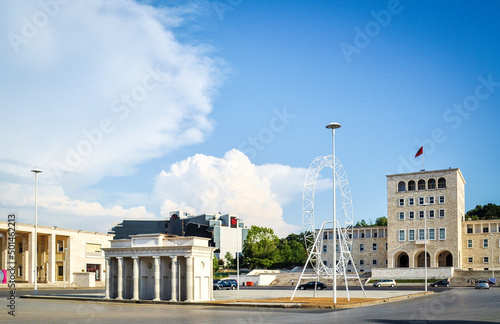 Street view of the central Tirana, Albania 