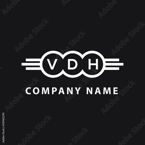 VDH letter logo design on black background. VDH  creative initials letter logo concept. VDH letter design.
 photo