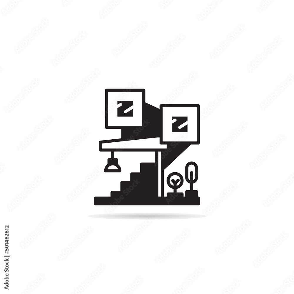 modern edifice and building icon modern edifice and building icon