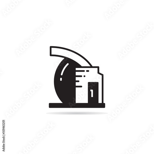 modern building and house icon vector illustration