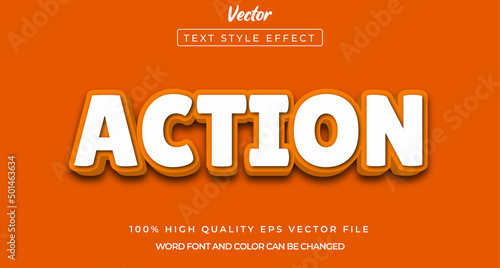 3D Action Text effect, Editable Text Style