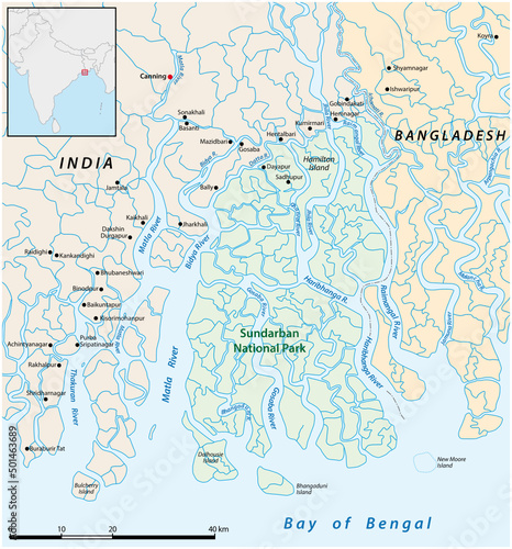 vector map of india national park sundarban photo