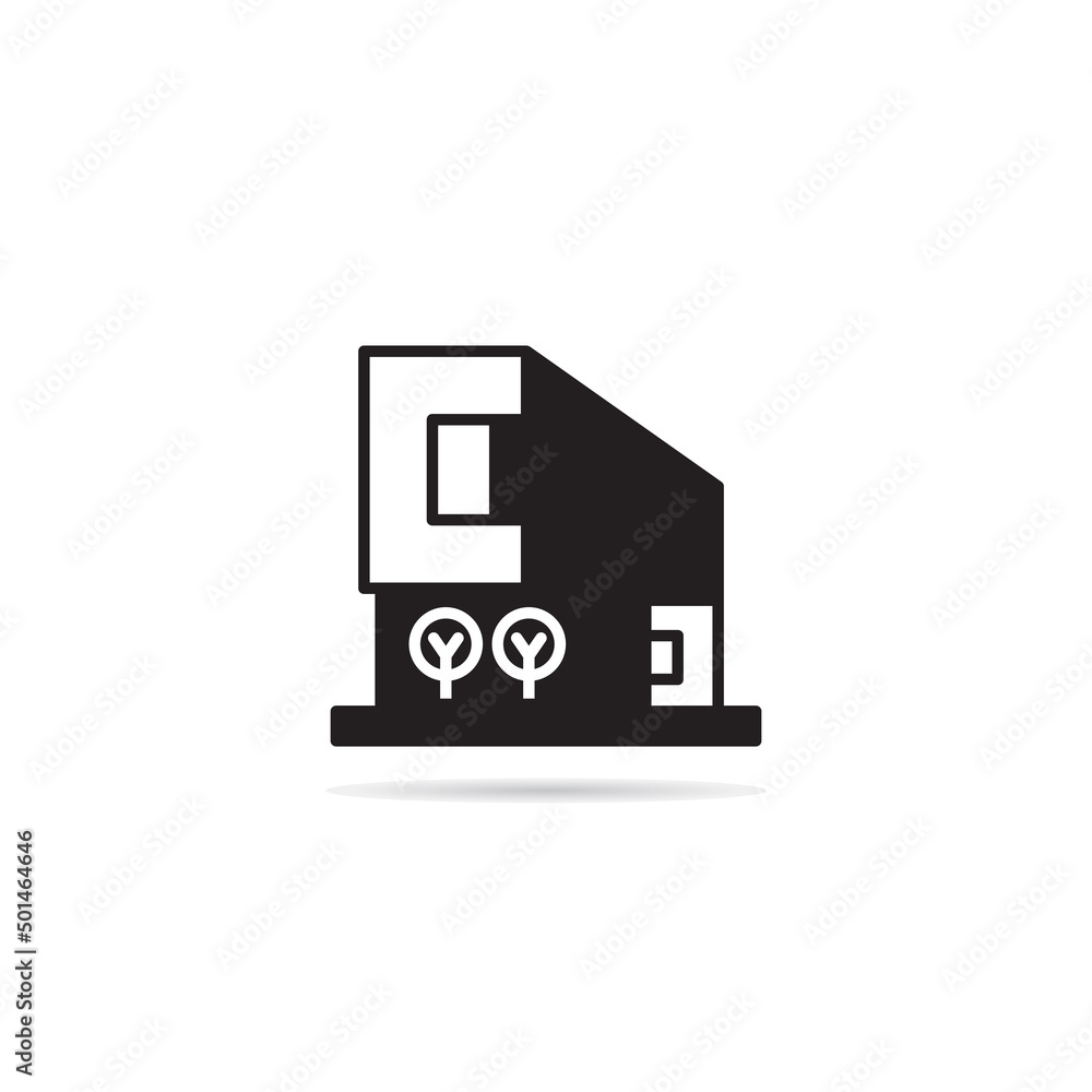 modern house building icon vector illustration modern house building icon vector illustration