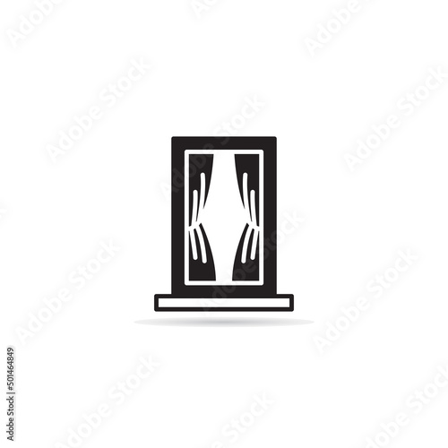 curtain window icon vector illustration