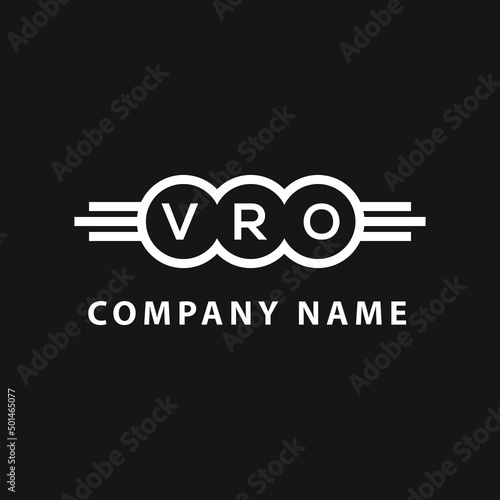VRO letter logo design on black background. VRO  creative initials letter logo concept. VRO letter design.
 photo